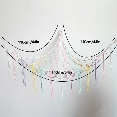 Miniatura 2 de Hamaca esquinera de animales de peluche con ganchos, cama colgante de tela suave para juguetes de peluche, organizador de almacenamiento de Arco iris