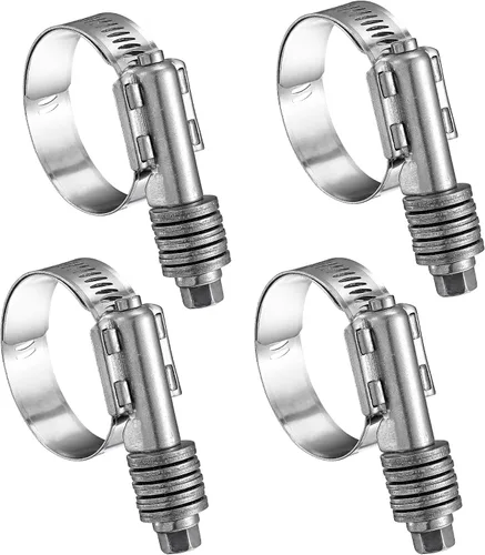 Miniatura 10 de Paquete de 2 abrazaderas de manguera sin fin de alta resistencia, rango ajustable de 1"-1 3/4" (25-45mm), abrazaderas de manguera de engranaje sin