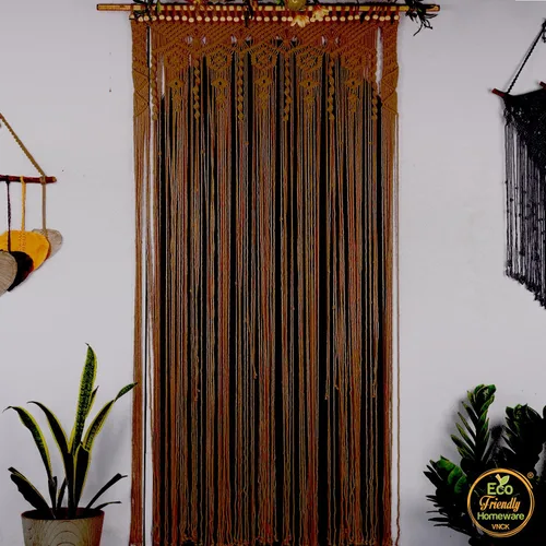 Miniatura 2 de Cortinas y cortinas colgantes de macramé, cortinas largas para sala de estar, cortina con borlas para puerta, cortina de cuentas para puertas