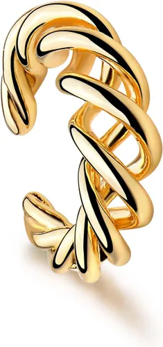 MYEARS - Aretes para mujer, de aro, para oreja sin perforación, clip para cartílago, chapado en oro de 14 quilates, bohemio, minimalista, delicado,