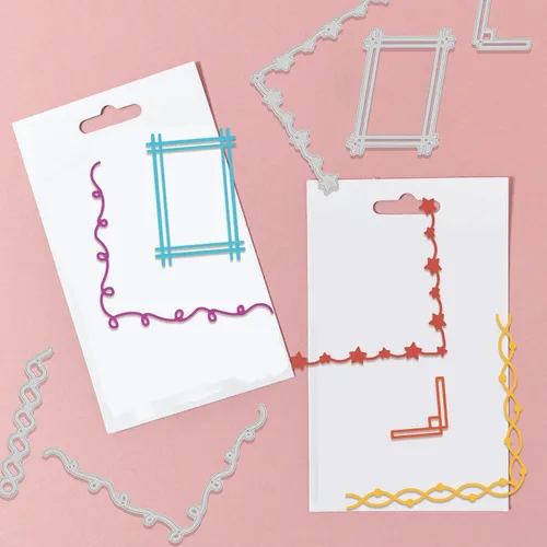 Miniatura 2 de GLOBLELAND Troqueles de corte de borde de encaje para hacer tarjetas, troqueles de corte de esquina de encaje de flores para bricolaje, álbumes