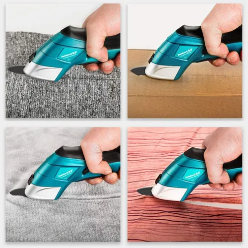Miniatura 3 de Tijeras eléctricas de tela inalámbricas recargables con 2 cuchillas de corte, potente herramienta de corte para cuero, cartón, papel, álbumes