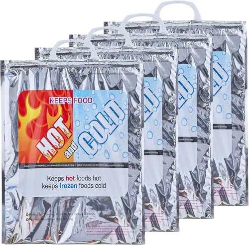 Miniatura 13 de Superio Bolsas aisladas para bebidas frías y calientes para entrega de alimentos, bolsas de compras de comestibles, almacenamiento de alimentos