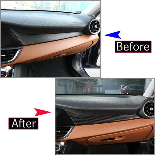 Miniatura 2 de YIWANG Panel de consola central de automóvil para Alfa Romeo Giulia 2016-2019 para conductor de mano izquierda (fibra de carbono)