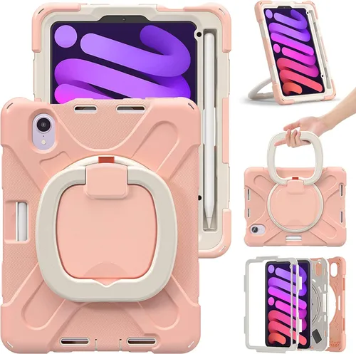 Miniatura 28 de Funda para iPad Air de 3ª generación – Funda resistente para niños con soporte giratorio, soporte para lápices y correa de transporte para iPad