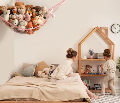 Miniatura 3 de Red de Hamaca de Almacenamiento para Animales de Peluche en la Esquina - Gran Red de Hamaca de Juguete para Decoración de Habitación de Animales