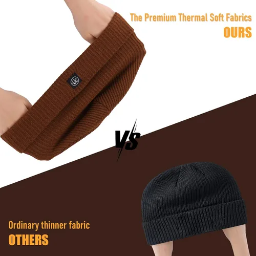 Miniatura 4 de Gorro para hombre con gorro de invierno con sonrisa, unisex, de punto, suave, cálido, con puños