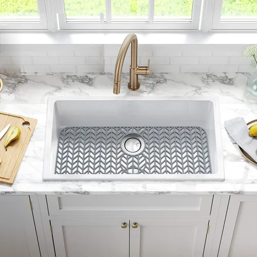 Miniatura 2 de AWOKE - Protectores para fregadero de cocina, alfombrilla de fregadero de 29 x 15.35 pulgadas, resistente al calor, de silicona, fácil de limpiar