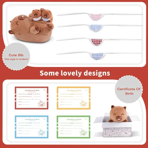 Miniatura 4 de Niuniu Daddy Peluche de ajolote rosa de 20 pulgadas, luminoso, realista, lindo peluche para niñas y niños, regalos de cumpleaños que brillan