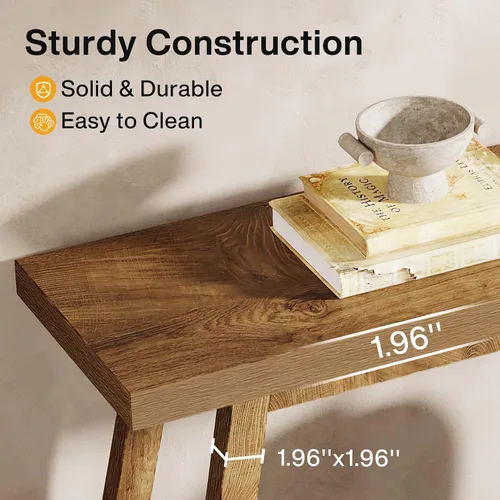 Miniatura 7 de Tribesigns - Mesa de consola de entrada estilo granja: mesa consola extralarga de 70.9 pulgadas para entrada, mesa de sofá de 2 niveles estrecha