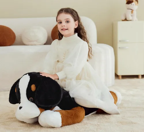 Miniatura 3 de IKASA - Perro de montaña bernese gigante de peluche, juguetes suaves grandes y jumbo, peluche esponjoso grande de 30" de tamaño enorme y lindo