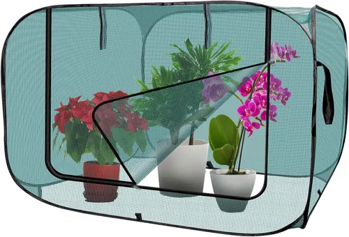 RGQSUN 1 cubierta de malla de jardín desplegable de 39 x 39 x 19 pulgadas, cubierta grande para protección de plagas, cubierta de red de jardinería