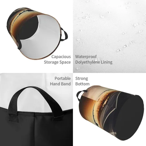 Miniatura 4 de backpack airplane print Circular Hamper Waterproof Storage Bin Organizer Basket Laundry Hamper With Handles For Clothes Toys Small