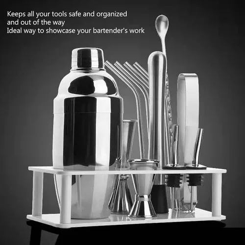Miniatura 5 de TOPINCN Kit de coctelera para barman de plástico, ahorro de espacio, organiza almacenamiento, soporte para herramientas de bartender, barra