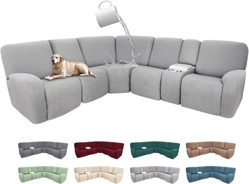 Fundas de sofá reclinable seccional 100% impermeables para sofá reclinable en forma de L, funda de sofá modular de esquina en forma de L, fundas