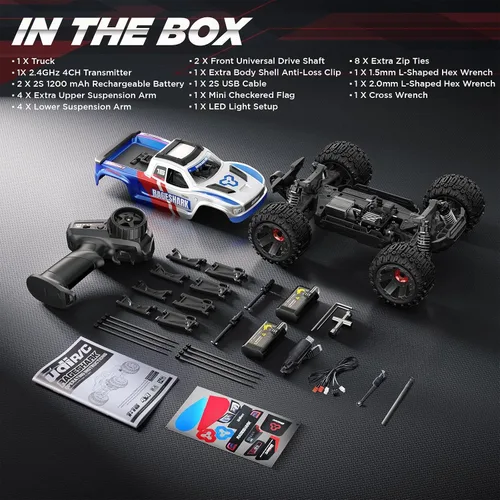 Miniatura 7 de UDIRC Coches RC Todo Terreno Rápidos, RC Camiones 1:16 Todo Terreno 4WD de Alta Resistencia Actualizables a 90 km/h, Camión Monstruo de Control