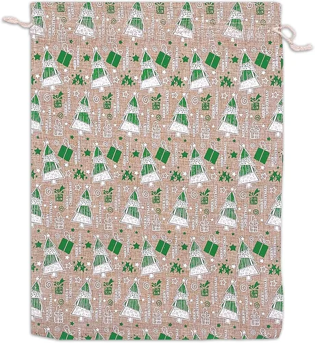 Miniatura 24 de 48 paquetes de 3x4 bolsas de regalo reutilizables de yute y arpillera con cordones (Feliz Navidad, X-Pequeño) - para regalos, favores de fiesta