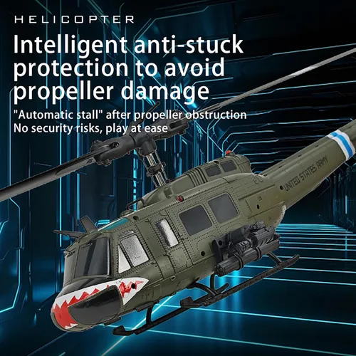 Miniatura 7 de Helicóptero de control remoto UH-1 de 12.402 in para adultos Expert 6CH C032 Mantener la altitud Motor sin escobillas Posicionamiento de flujo