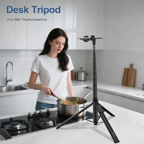 Miniatura 8 de Trípode automático de 66 pulgadas con control remoto, trípode para teléfono celular para grabación de video y transmisión en vivo, trípode ajustable