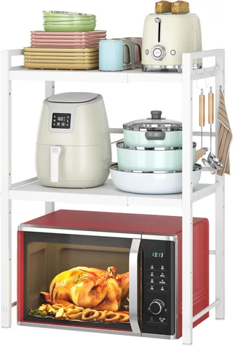 Miniatura 12 de DOLALIKE Estante para Horno de Microondas, Soporte de Microondas Expandible para Encimera, Almacenamiento de Utensilios de Cocina y Vajilla, Estante