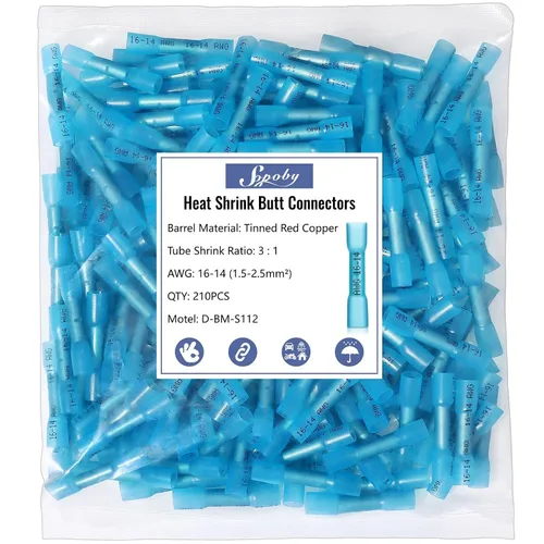 Miniatura 8 de Conectores de Cable a Tope Termorretráctiles, Sopoby 105 Piezas 12-10 AWG Amarillos con Aislamiento Impermeables Conectores de Cable Eléctrico