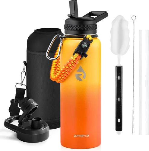 Miniatura 90 de RAYMYLO Botella de agua aislada de 24 onzas, de acero inoxidable con triple pared al vacío (fría durante 48 horas, caliente durante 24 horas), a