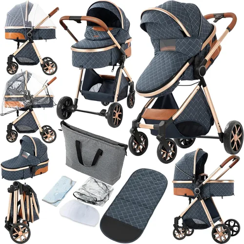 Miniatura 13 de Cochecito de bebé 2 en 1, cochecito convertible, cochecito de bebé estándar reversible, cochecito de bebé portátil, carriola para bebé, silla de 2