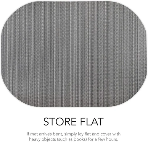 Miniatura 5 de Andie Home - Manteles individuales ovalados para mesa de cocina y comedor, juego de 6 piezas, resistentes al calor y lavables a la superficie, gris