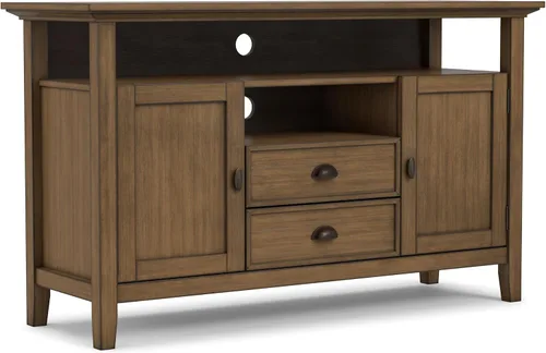Miniatura 19 de SIMPLIHOME Redmond - Soporte para TV, consola multimedia de madera maciza de 72 pulgadas de ancho en negro, centro de entretenimiento de transición