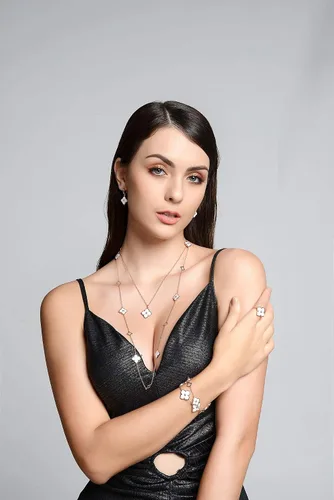 Miniatura 2 de Lavari Jewelers Anillo de flor de ónix negro o nácar y circonita cúbica para mujer, en plata de ley 925 con chapado en oro, aniversario, tallas 6 a 8