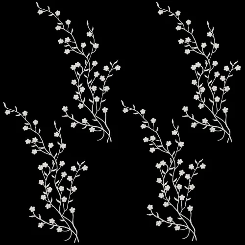 Miniatura 7 de CRASPIRE 2 piezas de apliques de flores para coser en ciruela, parches de bordado floral de encaje, vestidos de tela, accesorios para reparación