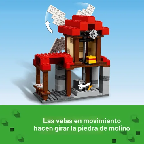 Miniatura 4 de LEGO Minecraft La Granja de Molinos de Viento - Juguetes de Construcción de Minecraft para Niños, Niños y Niñas, Edades 8+ - Incluye 3 Minifiguras