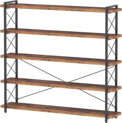 Miniatura 22 de HCHQHS Estantería Pequeña, Estantería Industrial Ajustable de 3 Niveles, Estantería Abierta Rústica, Estanterías Horizontales de Madera y Metal