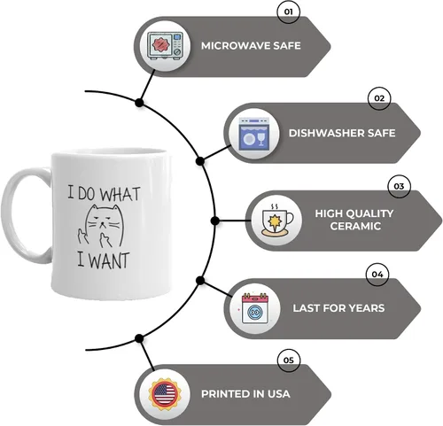 Miniatura 3 de D STICKY COMPANY Taza de café de cerámica con diseño de gato divertido de 11 onzas, taza de café humorística para amantes de los gatos, hogar