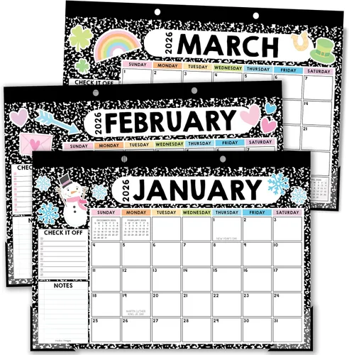 Miniatura 13 de Hadley Designs Calendario de escritorio grande 2026-2027 – Calendario de escritorio 2026, calendarios de escritorio de 18 meses para el hogar