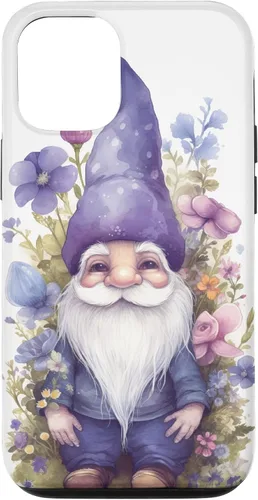 Funda para iPhone 12/12 Pro Cute Purple Aesthetic Anemones Flower Pattern Lavender Gnomo