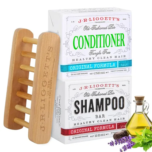 Miniatura 9 de J·R·LIGGETT'S Barra de champú, fórmula original con mini bolsa EZ de viaje, champú en barra totalmente natural, a base de plantas y secado sólido
