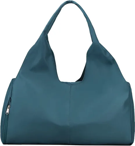 forestfish Bolsa de lona para gimnasio con bolsillo seco húmedo y compartimento para zapatos para mujeres y hombres, Azul Marino