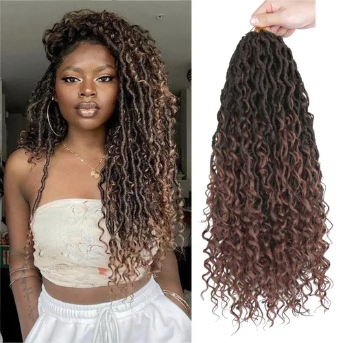 Miniatura 27 de LMZIM Cabello de ganchillo Goddess Locs de 14 pulgadas, 8 paquetes de Faux Locs trenzas de ganchillo para mujeres negras, cabello de ganchillo #2