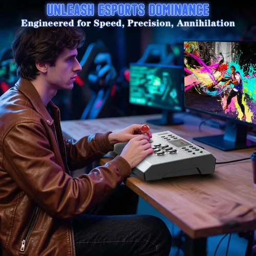 Miniatura 7 de Nonbliep Wired Arcade Stick Compatible with PS5/PS4/PC/, for PS5 Fight Stick with Programming Function, Turbo Function, 9.8FT Braided Cable Fight