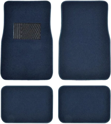 Miniatura 17 de Juego premium de 4 piezas de alfombrillas de suelo de coche con almohadilla de seguridad de vinilo para coche, camión, SUV, cupé sedán, negro Carbón