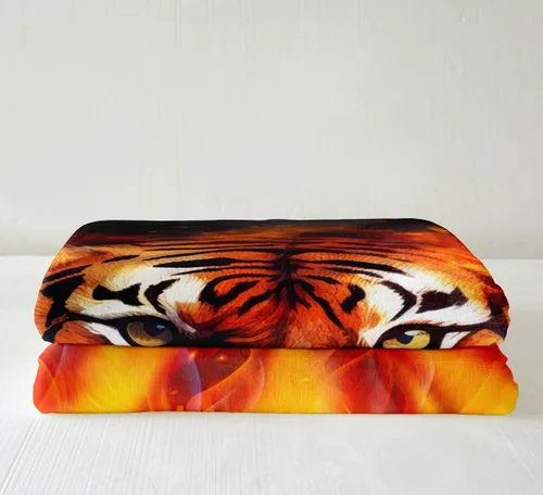 Miniatura 4 de Manfei Manta de tigre de fuego, manta de cama de tigre de llama naranja para niños, adolescentes y adultos, decoración de habitación, manta temática