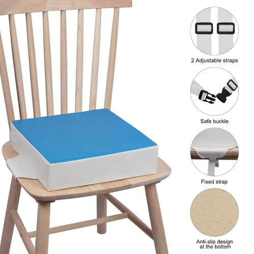 Miniatura 4 de Asiento elevador para mesa de comedor, impermeable, de poliuretano, lavable, grueso, asiento elevador para niños pequeños Azul