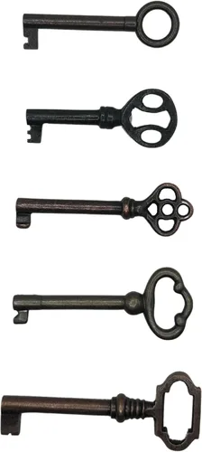 Miniatura 5 de Juego de llaves de esqueleto pequeño, funciona solo con orificios de cerradura de 1/2 pulgada, llaves vintage genéricas de barril hueco para muebles