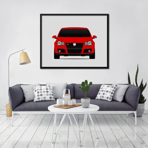 Miniatura 8 de Custom Car Posters Póster hecho a mano compatible con Volkswagen Golf GTI MK5 (2004-2008) 5ª generación, decoración de arte de pared, 8 x 10