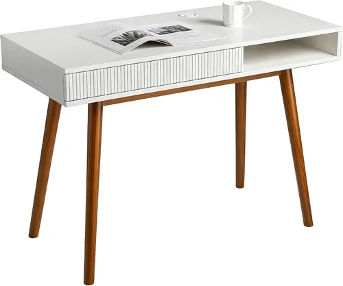 Miniatura 9 de Artswish Escritorio de oficina moderno de mediados de siglo con cajón, escritorio simple para oficina en casa, nogal