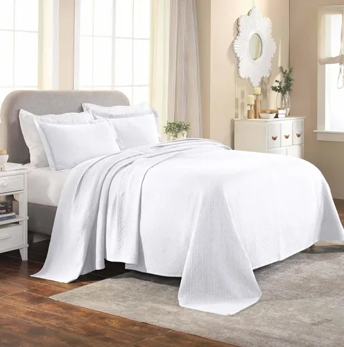 Superior colcha con tejido en cesta 100% algodón con fundas de almohada, ropa de cama de algodón matelasse jacquard de primera calidad para todas