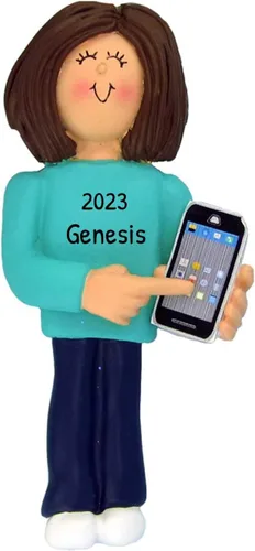 Miniatura 9 de Adorno personalizado para teléfono inteligente 2024 – Adornos de Navidad afroamericanos, regalos únicos, adornos de teléfono celular para árbol