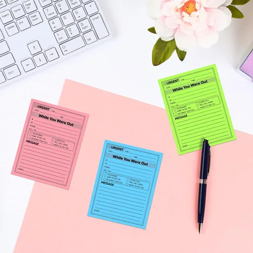 Miniatura 5 de Eaasty 9 blocs de notas adhesivas «While You were out» de 4 x 5 pulgadas, notas adhesivas de varios colores, notas adhesivas, notas urgentes