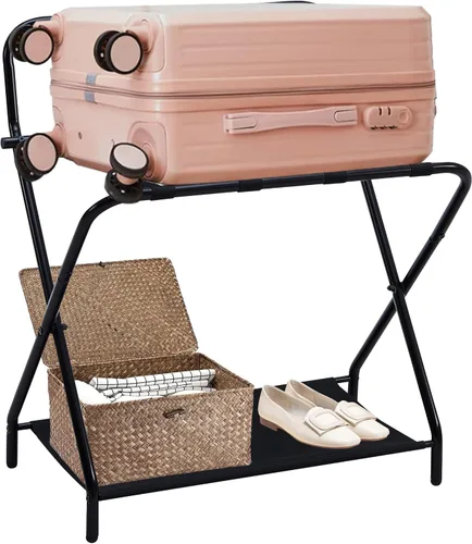 Miniatura 3 de KB Designs - Soporte plegable de metal para maleta, color negro